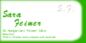 sara feimer business card